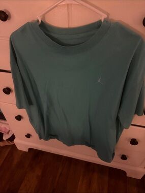 Jordan Teal Crewneck Tee with Subtle Jumpman